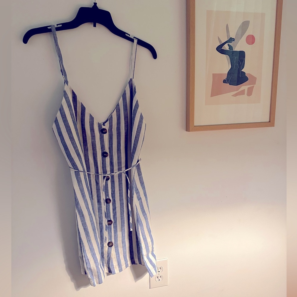 Reformation linen button down dress size medium